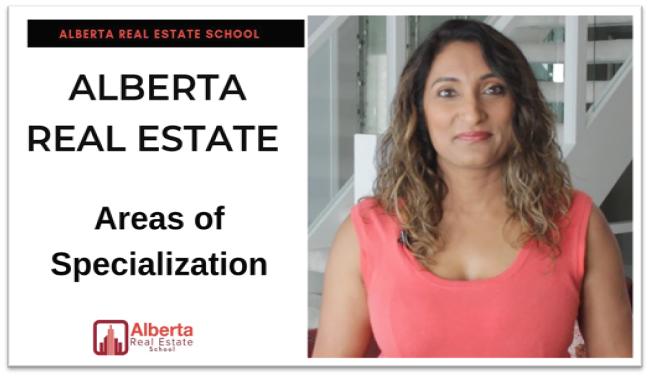 A picture of Raman Gakhal, the creator of Alberta Real Estate School, along side the heading that writes Areas of Specialization in Real Estate Licensing.