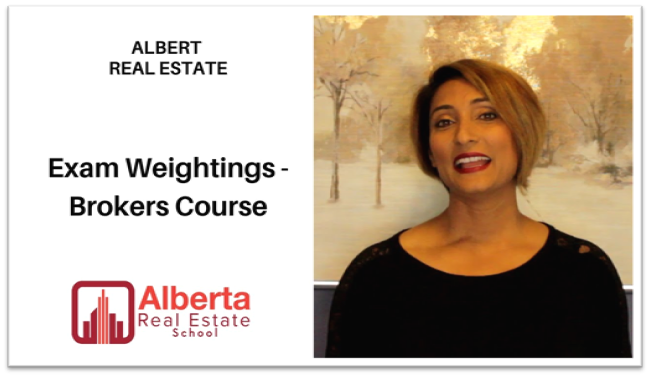 Exam Weightings for Real Estate Broker Course in Alberta