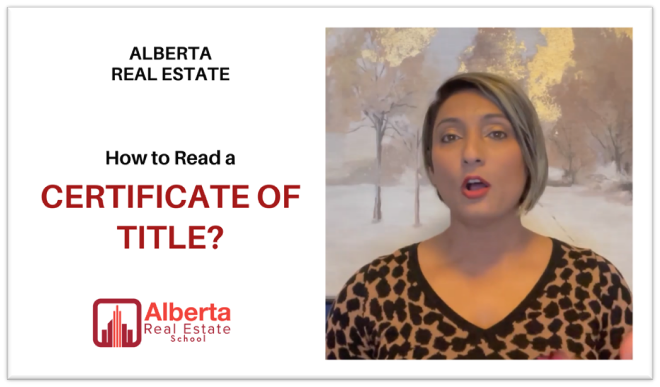 Raman Gakhal of Alberta Real Estate School has explained in detail about how to read a Certificate of Title