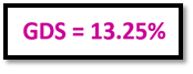 GDS Calculation answer = 13.25%